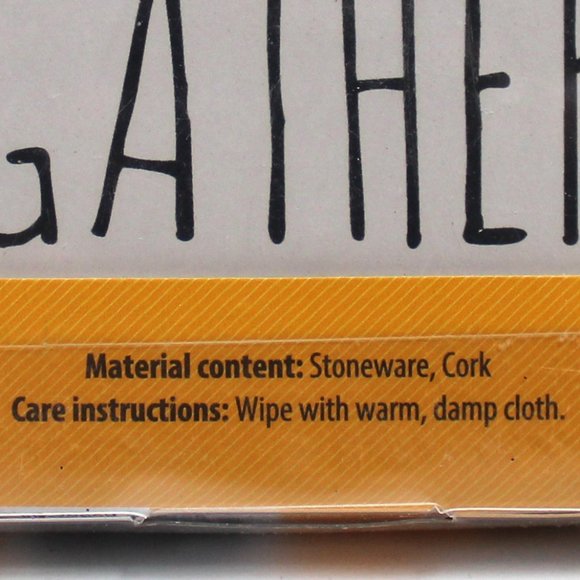 4 Pack of House Shaped Gather Decorative Coaster Set Made of Stoneware & Cork - Picture 7 of 7